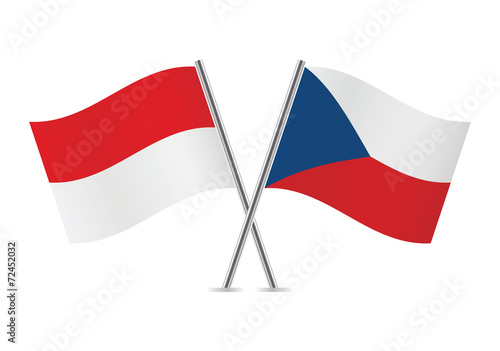Free Download Czech and Indonesian flags. Vector illustration. - GFXLoad