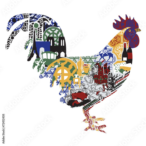 Cock with patterns francs