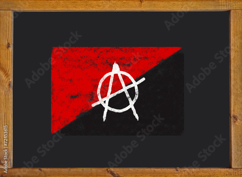 фотографія anarchist flag on a blackboard