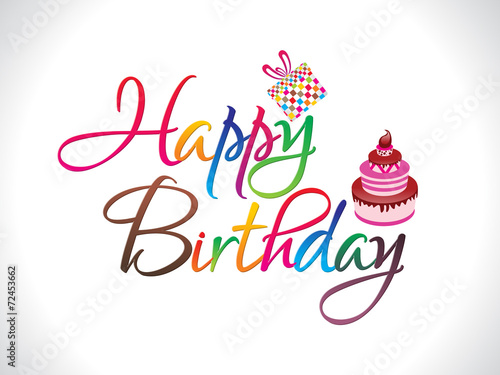 Photography abstract colorful happy birthday text