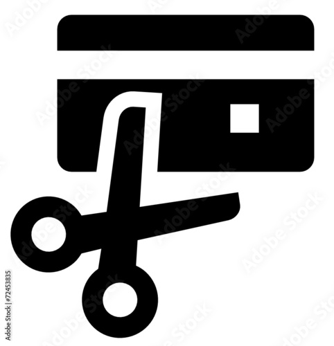 Scissors cut credit card icon