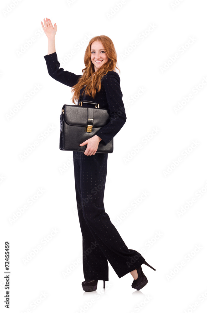 Woman businesswoman in business concept isolated on white Woman businesswoman in business concept isolated on white