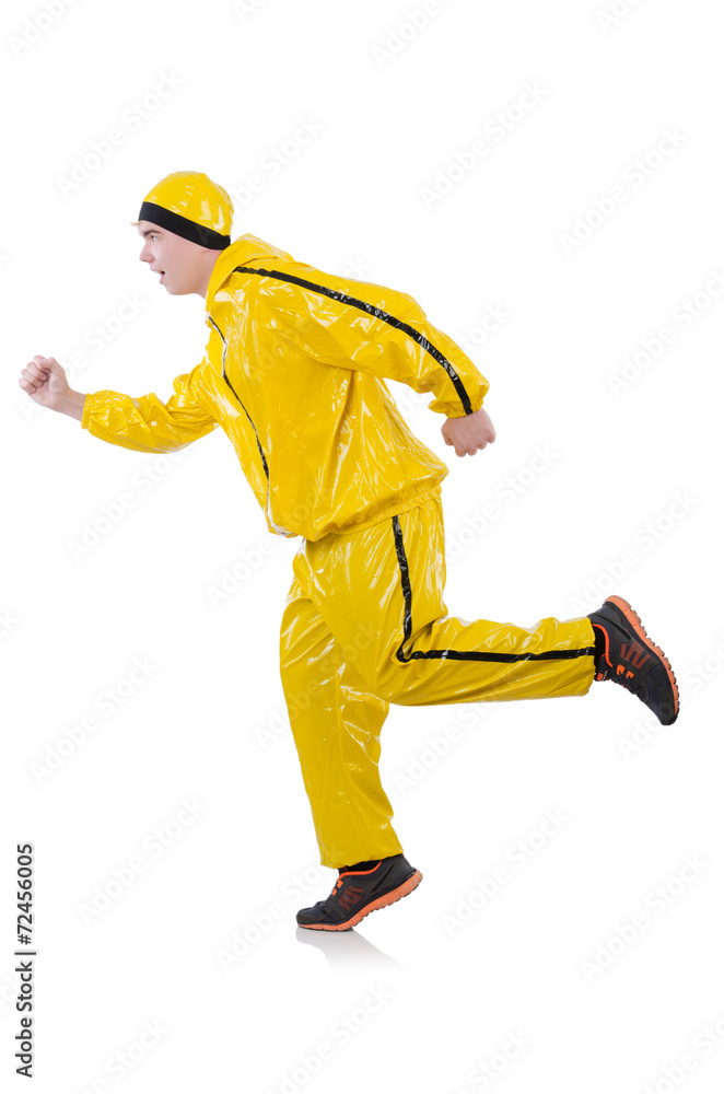 Man in yellow suit isolated on white Man in yellow suit isolated on white