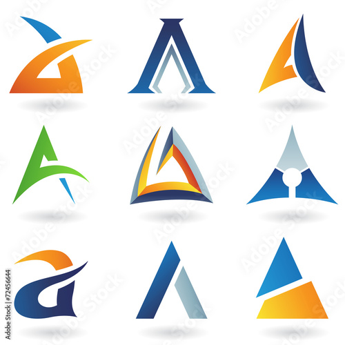 Abstract icons for letter A