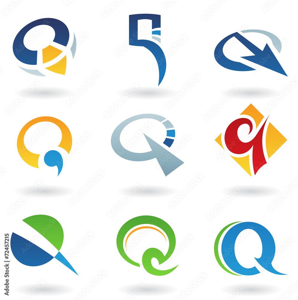 Abstract icons for letter Q Abstract icons for letter Q