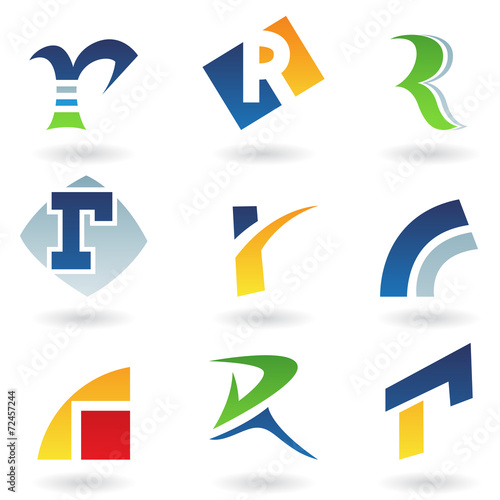 Abstract icons for letter R