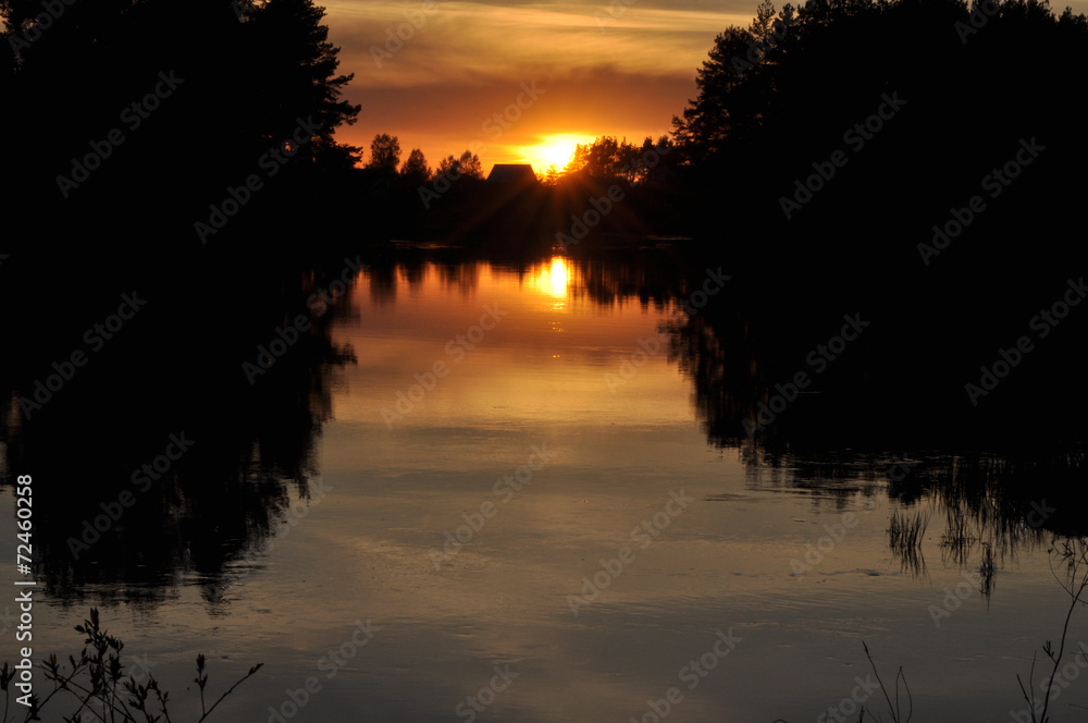 Sunset on a quiet river