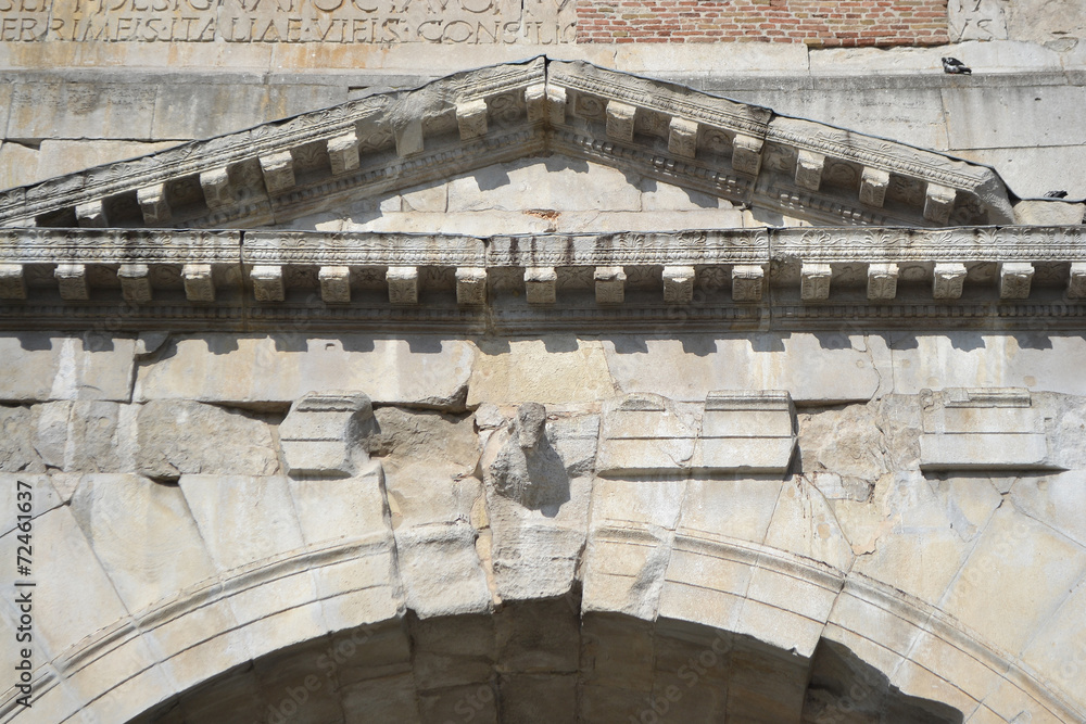 Detail of ancient arch in Rimini
