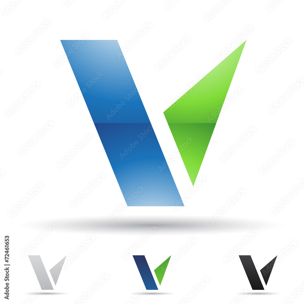 Fototapeta premium Abstract icon for letter V