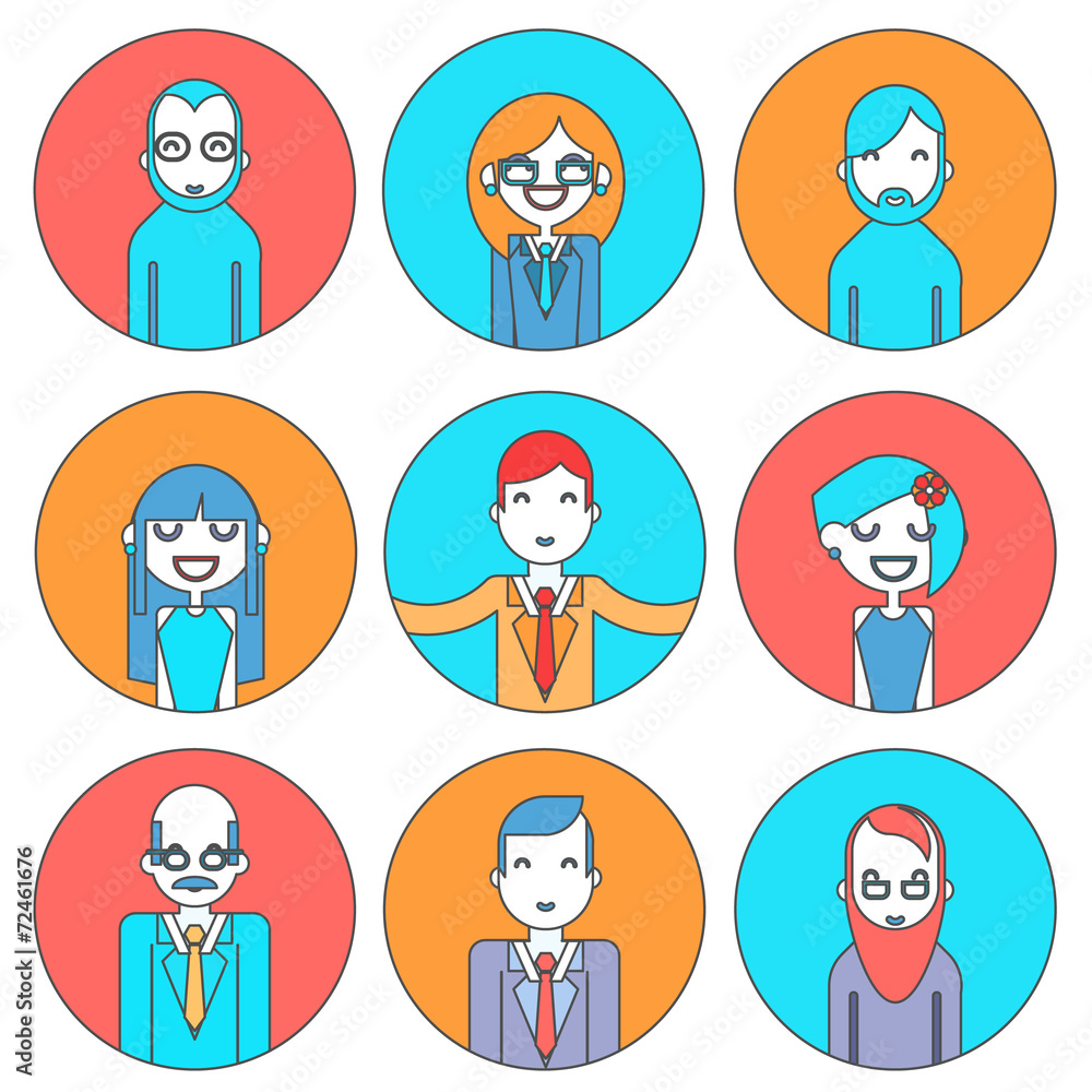 Businessman Male and Female Avatars Director Businesswoman Businessman Male and Female Avatars Director Businesswoman