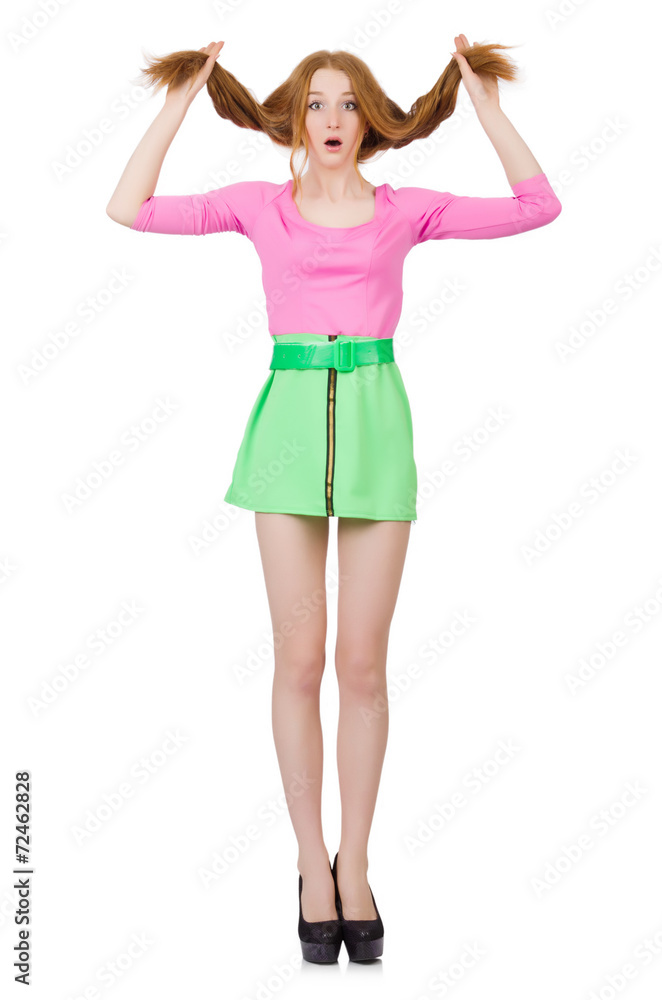 Emotional woman isolated on the white Emotional woman isolated on the white