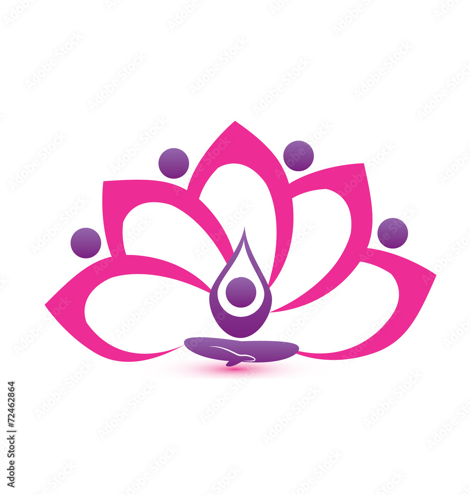Lotus pink flower symbol vector logo design Lotus pink flower symbol vector logo design