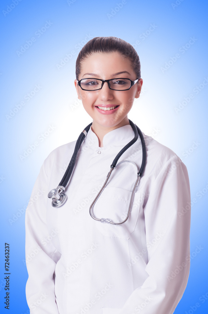 Woman doctor isolated on white Woman doctor isolated on white
