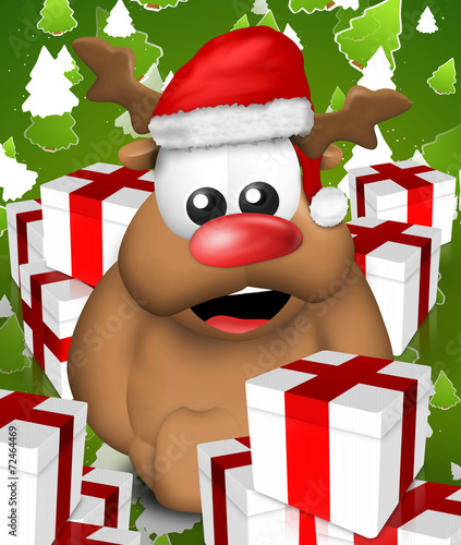 Reindeer Christmas Backgrou...