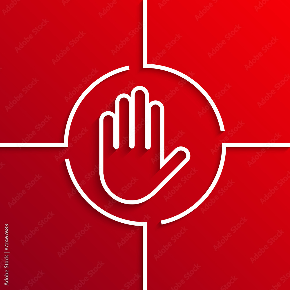 Obraz premium Vector modern white circle icon on red background
