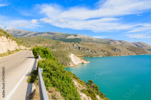 Scenic coastal road along a sea on Kefalonia island, Greece © pkazmierczak
