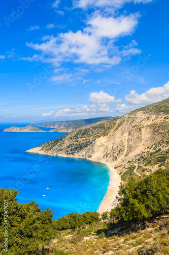 View of beautiful Myrtos bay and beach on Kefalonia island