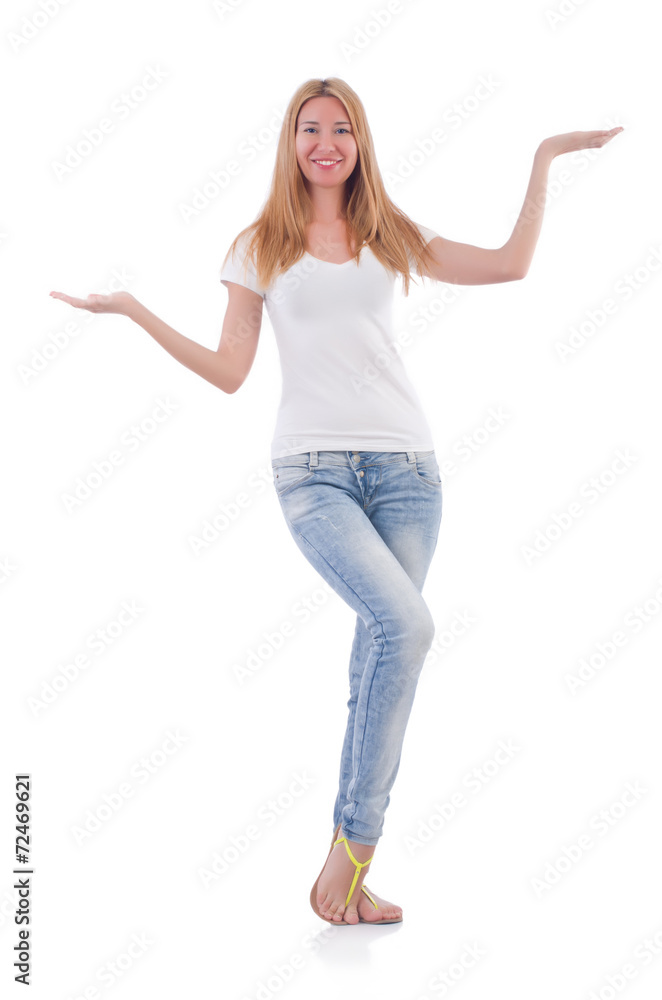 Woman isolated on the white background Woman isolated on the white background