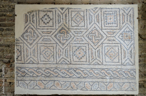 Mosaic flooring exposed in theodoric palace, Ravenna