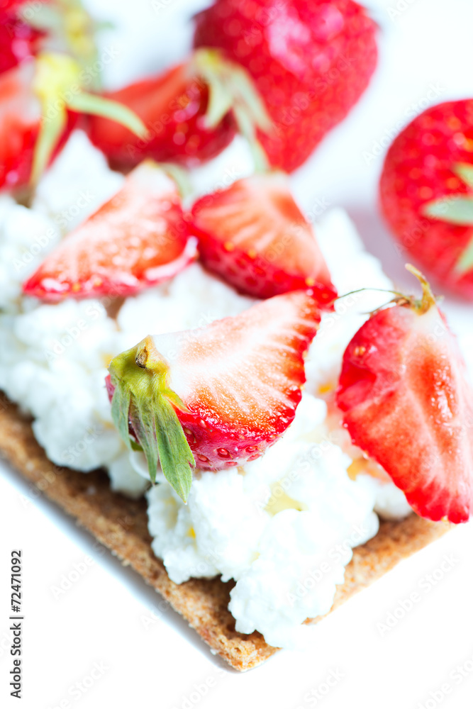 Sandwich with strawberry vetical Sandwich with strawberry vetical