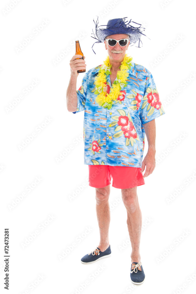 Retired man at the beach Retired man at the beach