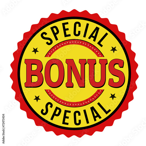 Special bonus label or stamp