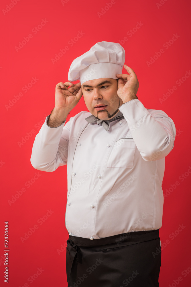 Portrait of caucasian man with chef uniform Portrait of caucasian man with chef uniform