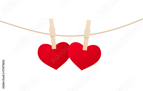 Hearts and clothespins