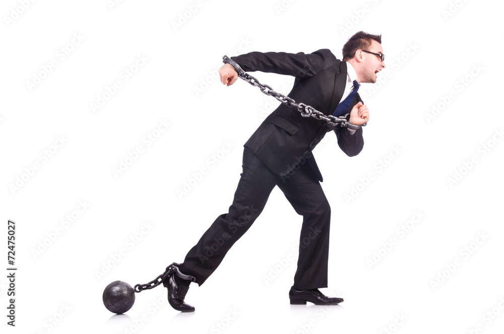 Businessman with chain isolated on the white Businessman with chain isolated on the white