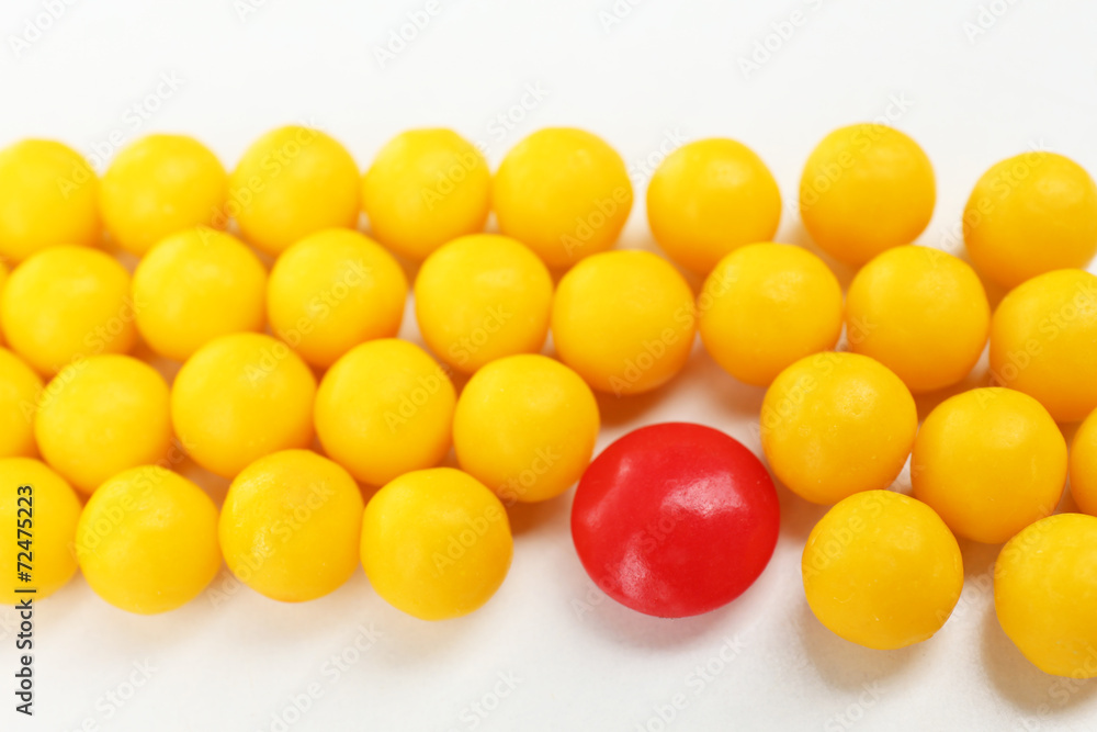 Individuality concept. Pills close-up Individuality concept. Pills close-up