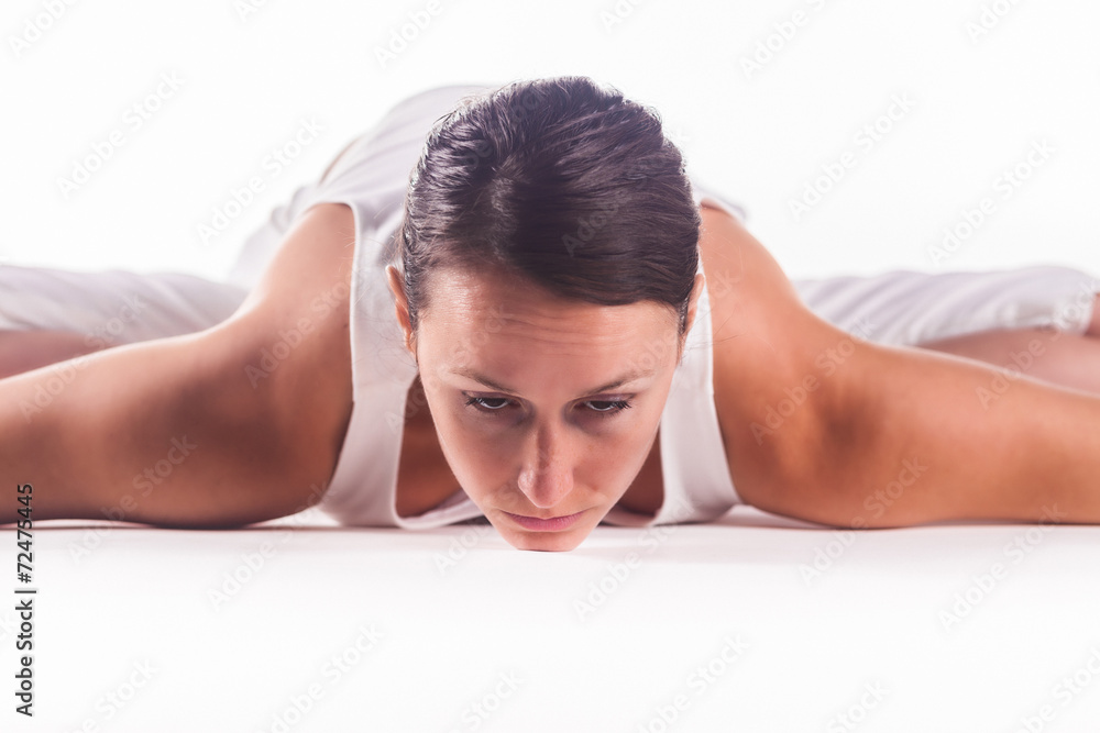 Woman practicing the Woman practicing the