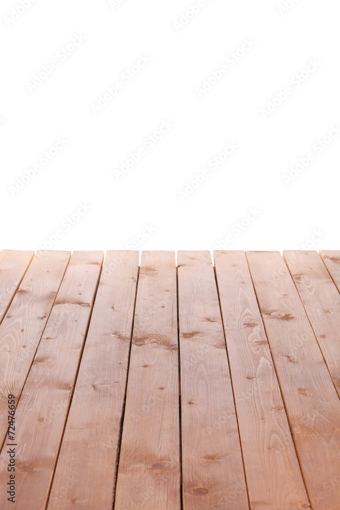 Wooden board isolated white