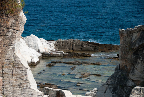 Ancient marble quarry, view from land, Alyki photo