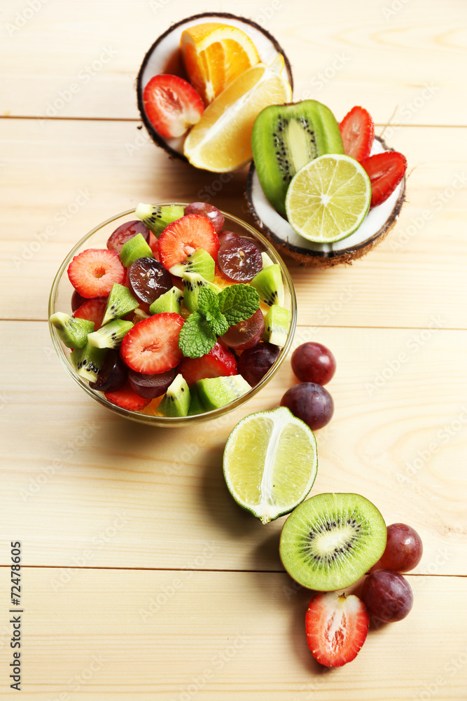 Fruit salad on table Fruit salad on table