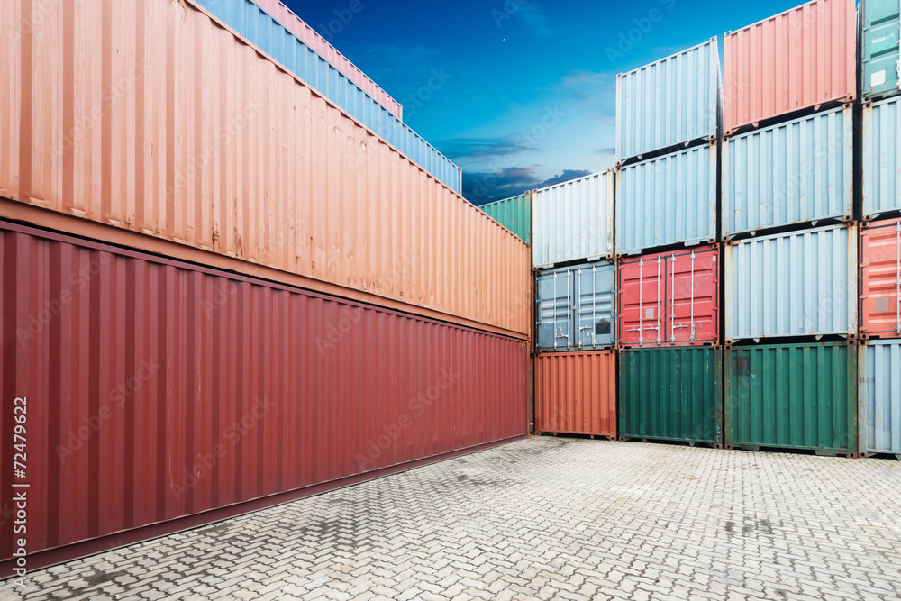 Stack of Cargo Containers at the docks Stack of Cargo Containers at the docks