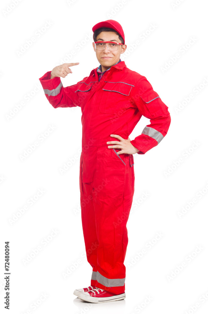 Industrial worker isolated on the white background