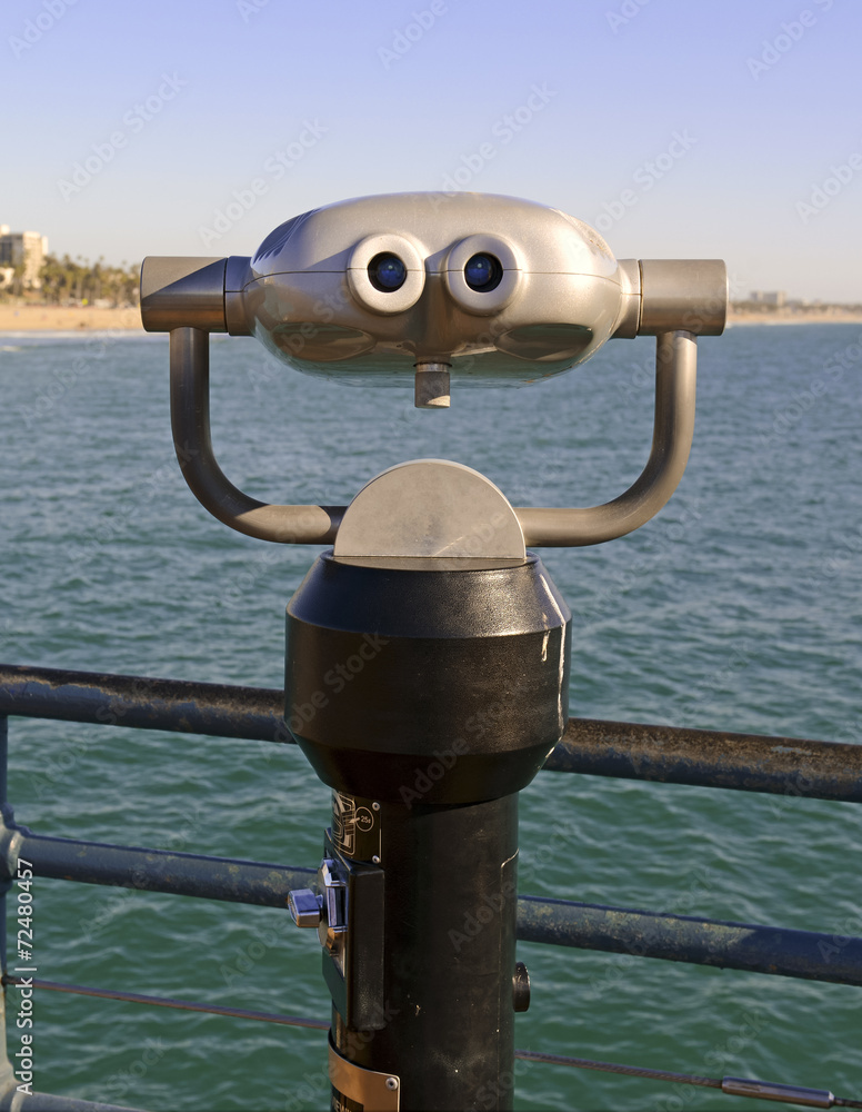 Viewing binoculars on beach in Southern California