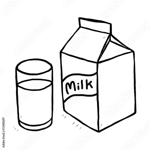 glass of milk and milk carton