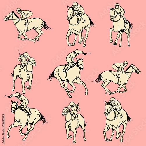 Horse racing sport illustration