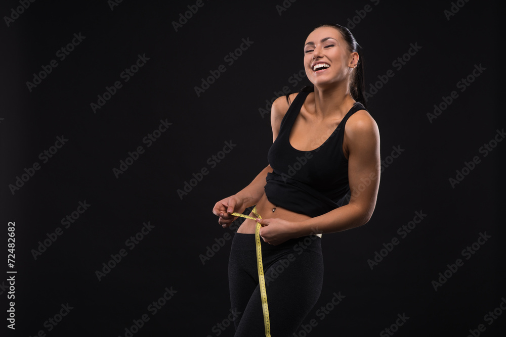 Young sports-looking nice lady with dark hair Young sports-looking nice lady with dark hair