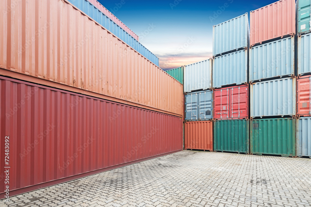 Stack of Cargo Containers at the docks Stack of Cargo Containers at the docks