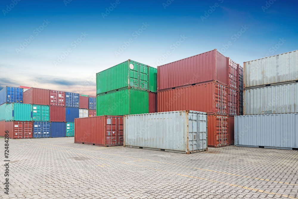 Stack of Cargo Containers at the docks Stack of Cargo Containers at the docks
