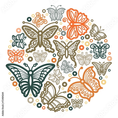 Butterfly Icon Color Circle