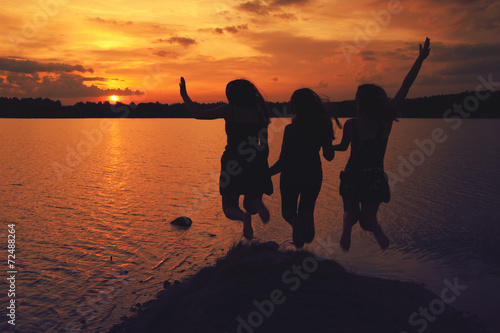 friends at sunset