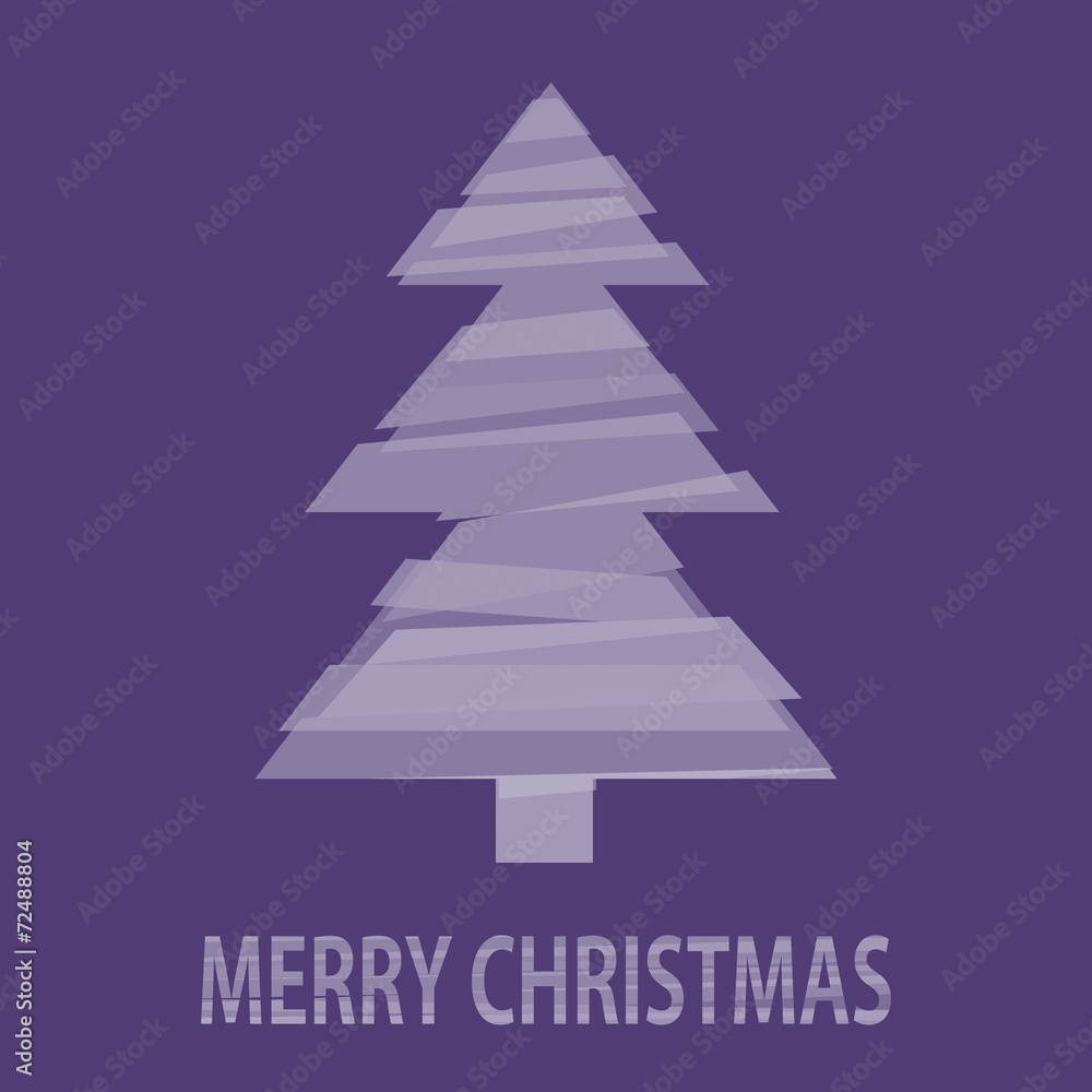 White Christmas tree on purple background - patchwork of individ White Christmas tree on purple background - patchwork of individ