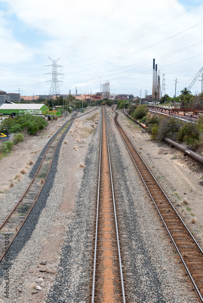 Railways in an industrial area