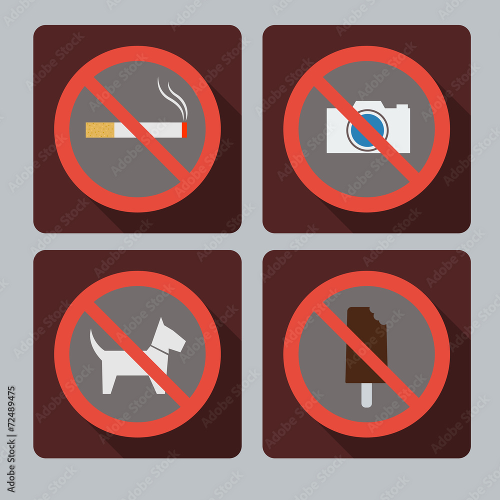 Set of prohibition signs. Set of prohibition signs.