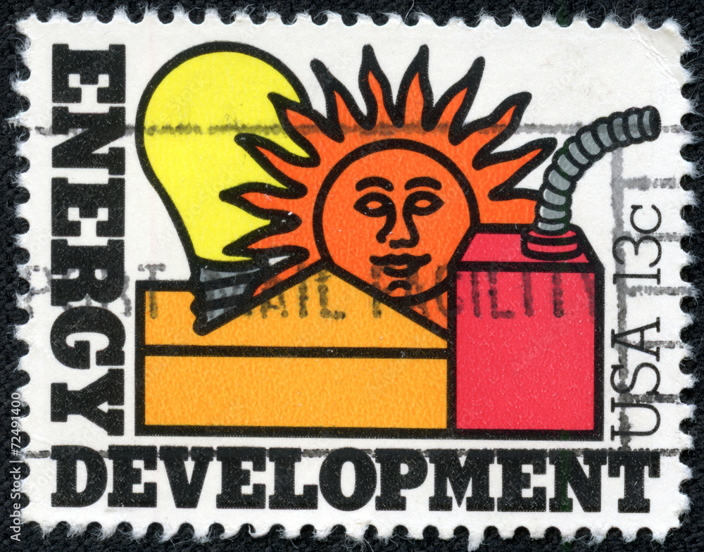 stamp printed in the USA shows Energy Conservation