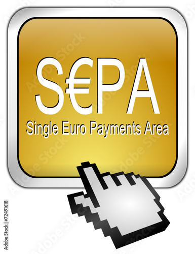 SEPA - Single Euro Payments Area - Button mit Cursor