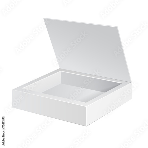 Opened White Cardboard Package Box